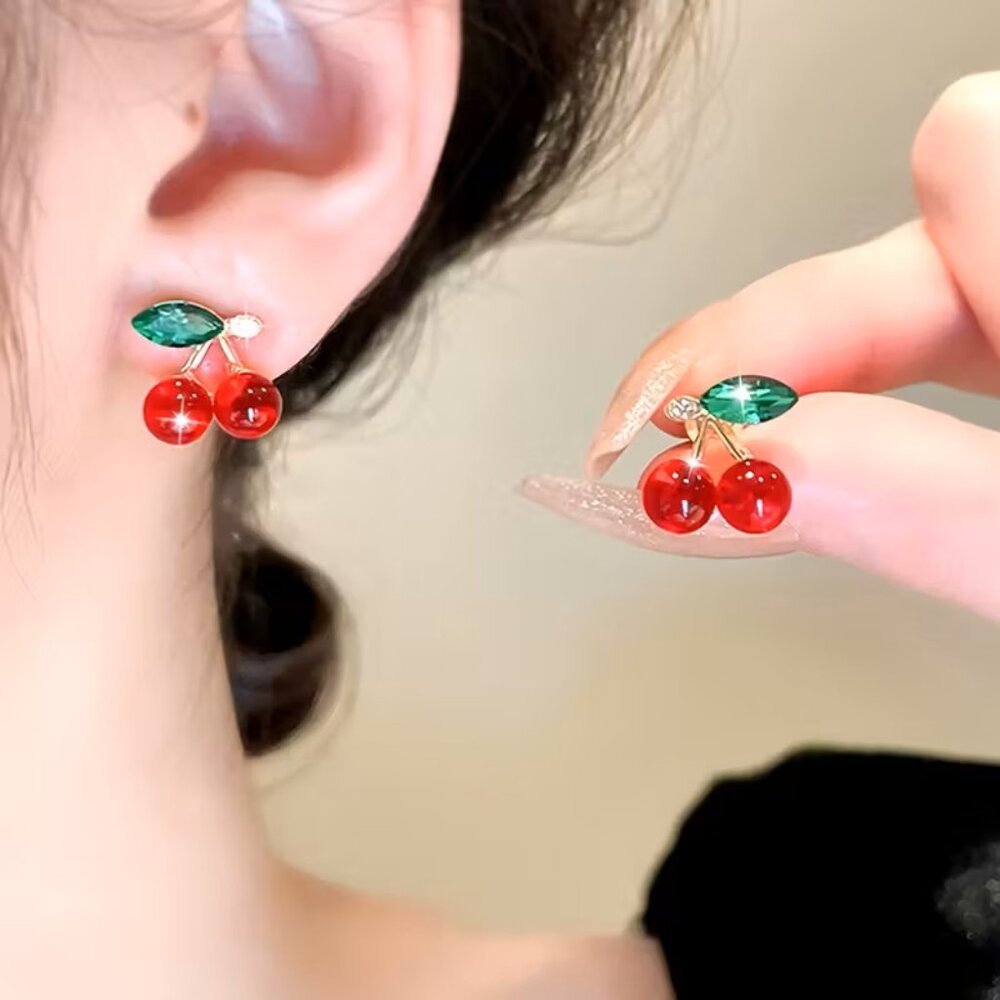 Red Cherry Fruit Earrings Z84